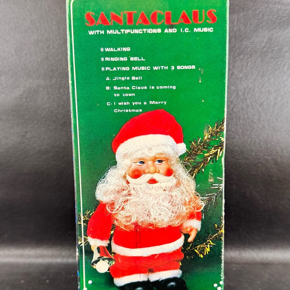 Vintage Bell Ringing Walking Musical Santa Claus Decor Tested/Works - Picture 3 of 7